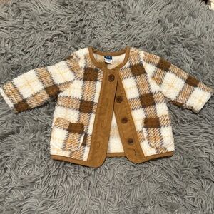 Old Navy Baby Girl Plaid Sherpa Jacket 0-3 months